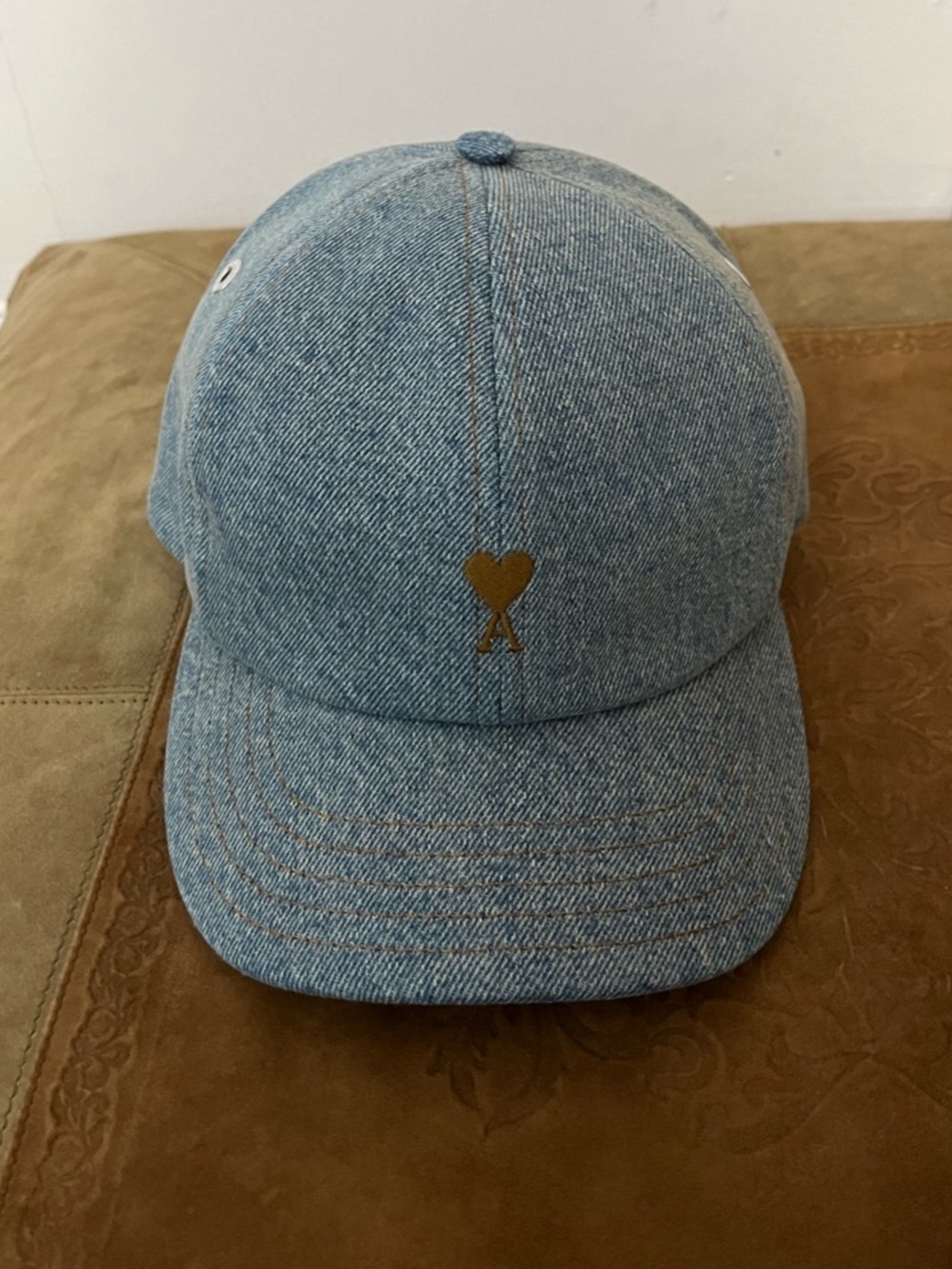 Ami Paris Denim Baseball Cap Blue